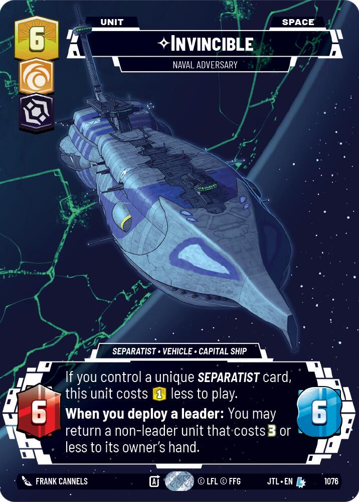 Invincible - Naval Adversary (1076) (Prestige Foil) (1076) [Jump to Lightspeed] | Exor Games New Glasgow