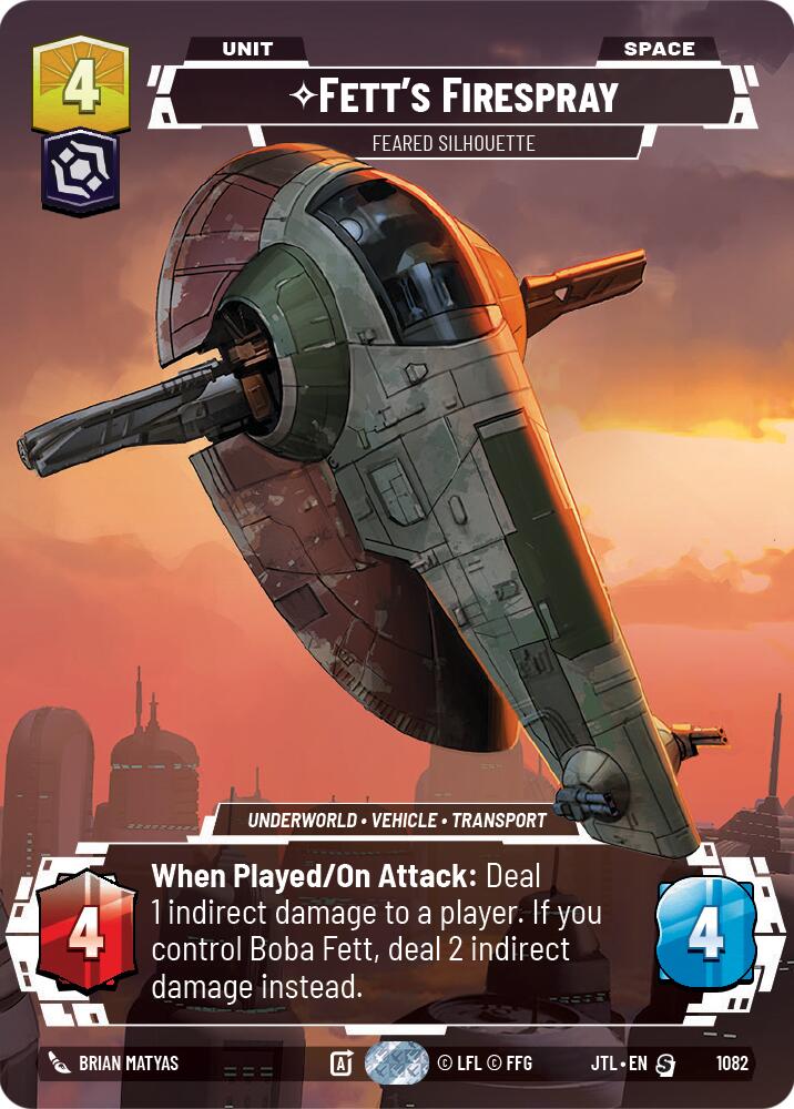 Fett's Firespray - Feared Silhouette (1082) (Prestige Foil) (1082) [Jump to Lightspeed] | Exor Games New Glasgow