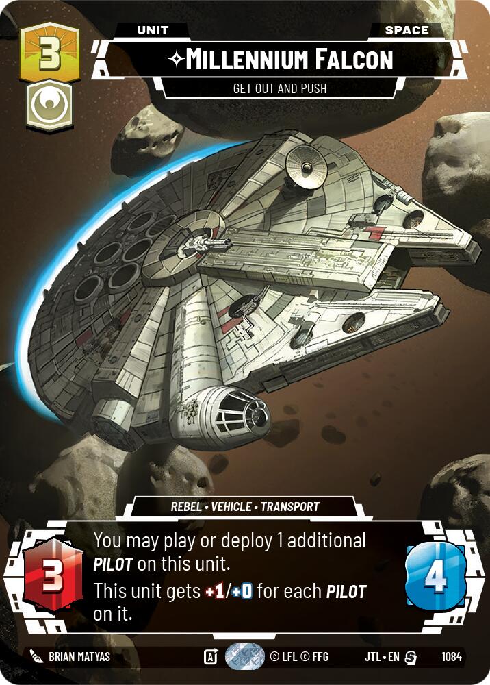 Millennium Falcon - Get Out And Push (1084) (Prestige Foil) (1084) [Jump to Lightspeed] | Exor Games New Glasgow