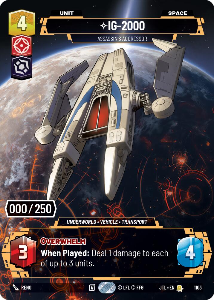 IG-2000 - Assassin's Aggressor (1103) (Serialized) (1103) [Jump to Lightspeed] | Exor Games New Glasgow