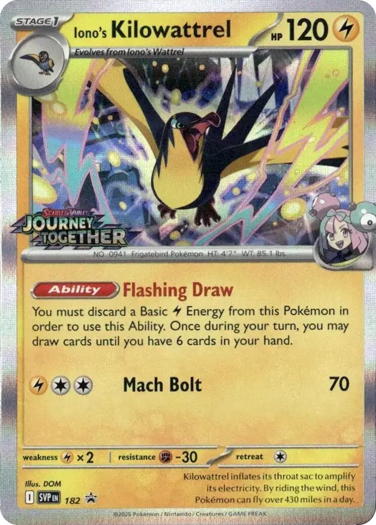 Iono's Kilowattrel (Prerelease) [Scarlet & Violet: Black Star Promos] | Exor Games New Glasgow