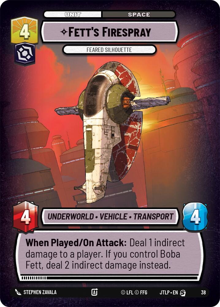 Fett's Firespray - Feared Silhouette (Foil) (38) [Jump to Lightspeed: Weekly Play] | Exor Games New Glasgow