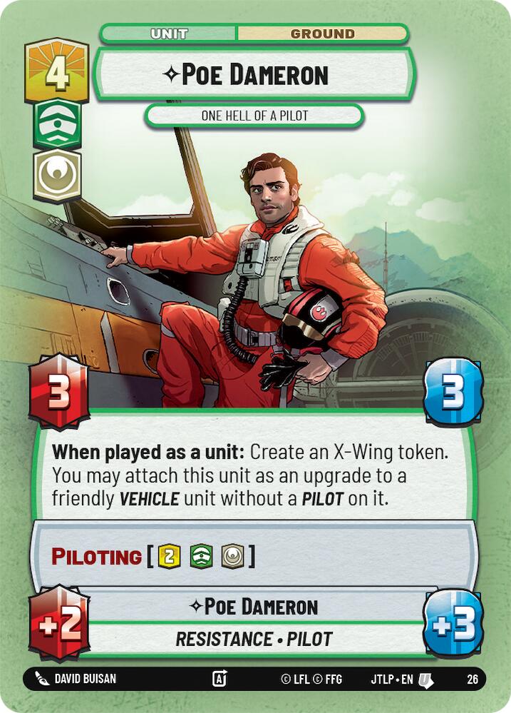 Poe Dameron - One Hell of a Pilot (Foil) (26) [Jump to Lightspeed: Weekly Play] | Exor Games New Glasgow