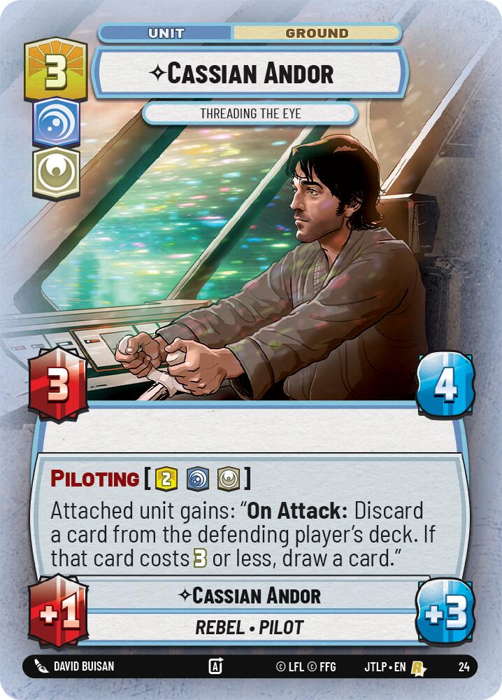 Cassian Andor - Threading the Eye (Foil) (24) [Jump to Lightspeed: Weekly Play] | Exor Games New Glasgow