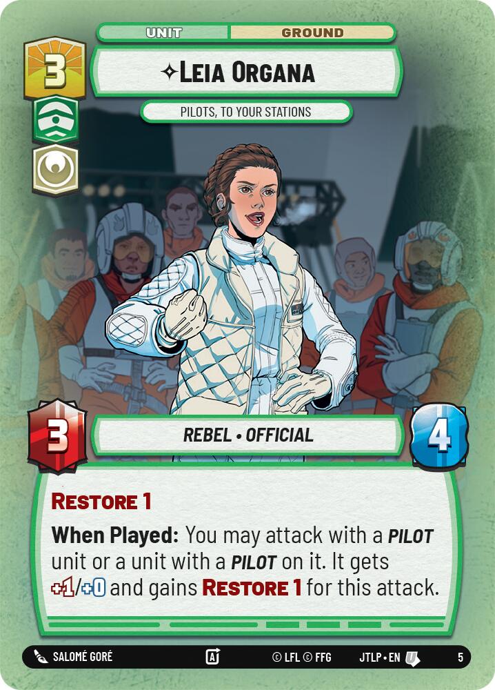 Leia Organa - Pilots, To Your Stations (5) [Jump to Lightspeed: Weekly Play] | Exor Games New Glasgow