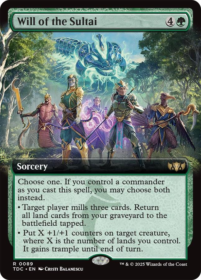 Will of the Sultai (Extended Art) [Tarkir: Dragonstorm Commander] | Exor Games New Glasgow
