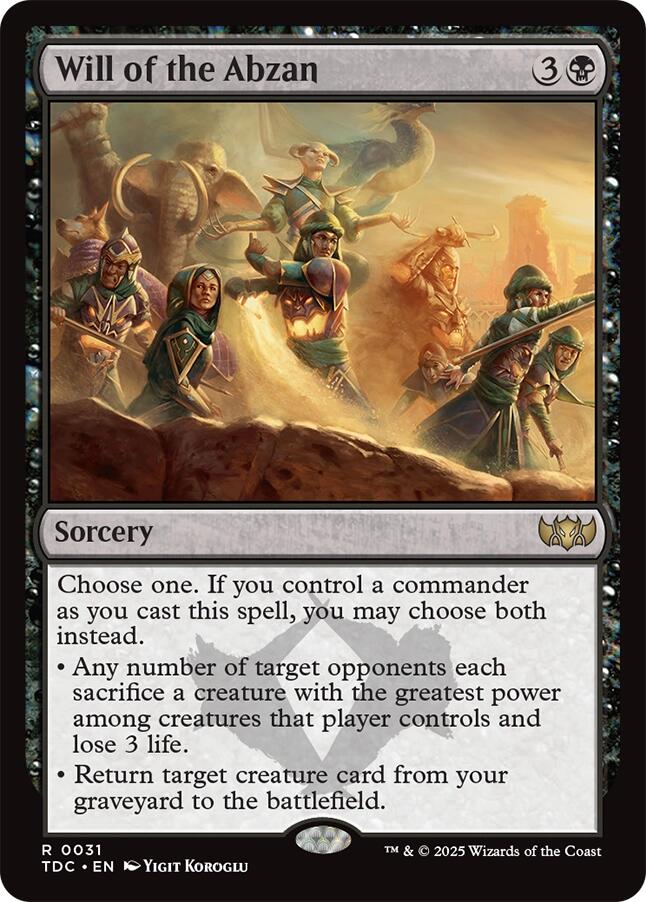 Will of the Abzan [Tarkir: Dragonstorm Commander] | Exor Games New Glasgow