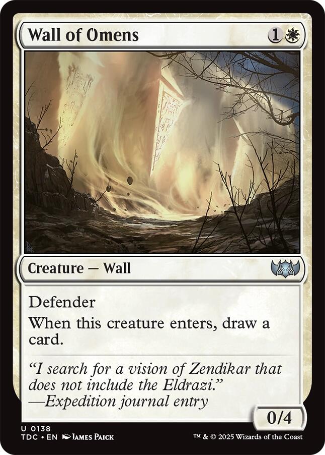 Wall of Omens [Tarkir: Dragonstorm Commander] | Exor Games New Glasgow