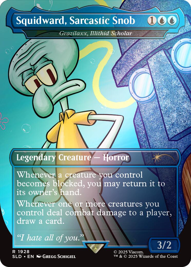 Squidward, Sarcastic Snob - Grazilaxx, Illithid Scholar (Rainbow Foil) [Secret Lair Drop Series] | Exor Games New Glasgow