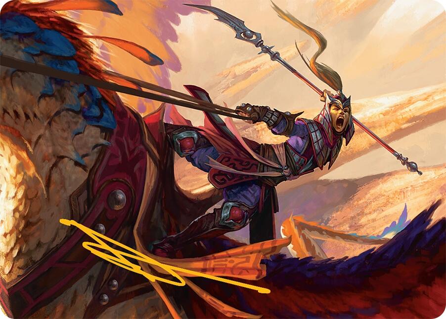 Dragonback Lancer Art Card (3/54) (Gold-Stamped Signature) [Tarkir: Dragonstorm Art Series] | Exor Games New Glasgow