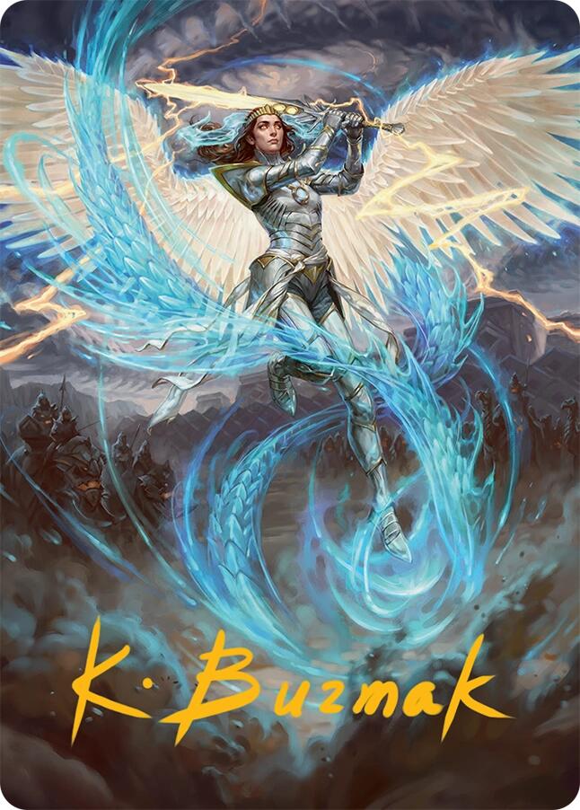 Elspeth, Storm Slayer Art Card (49/54) (Gold-Stamped Signature) [Tarkir: Dragonstorm Art Series] | Exor Games New Glasgow