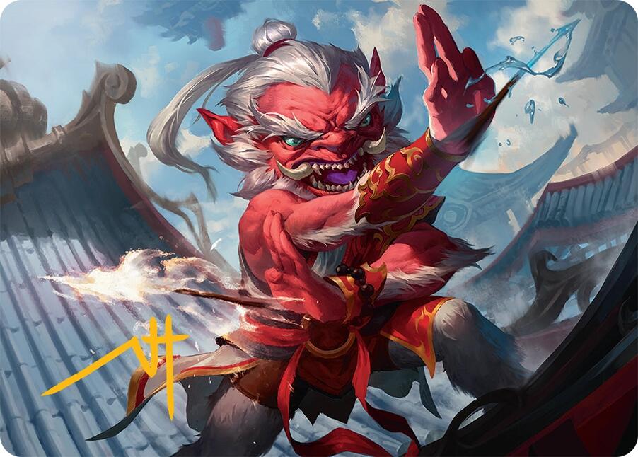 Devoted Duelist Art Card (15/54) (Gold-Stamped Signature) [Tarkir: Dragonstorm Art Series] | Exor Games New Glasgow