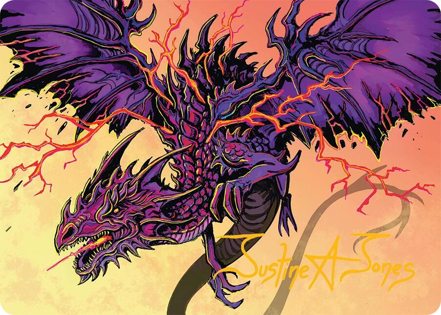 Stormshriek Feral Art Card (35/54) (Gold-Stamped Signature) [Tarkir: Dragonstorm Art Series] | Exor Games New Glasgow