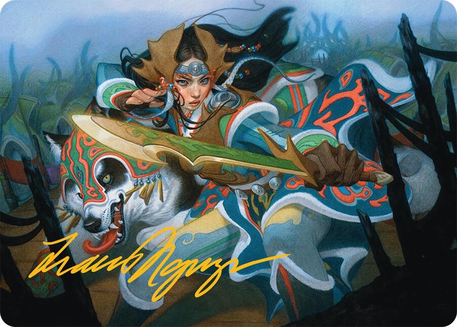 Eshki Dragonclaw Art Card (23/54) (Gold-Stamped Signature) [Tarkir: Dragonstorm Art Series] | Exor Games New Glasgow