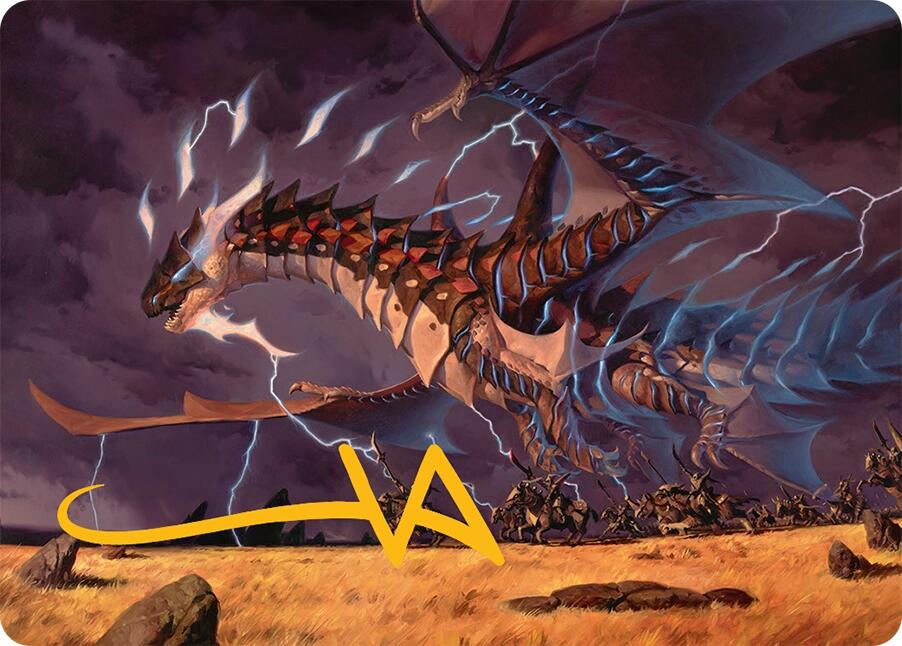 Neriv, Heart of the Storm Art Card (25/54) (Gold-Stamped Signature) [Tarkir: Dragonstorm Art Series] | Exor Games New Glasgow