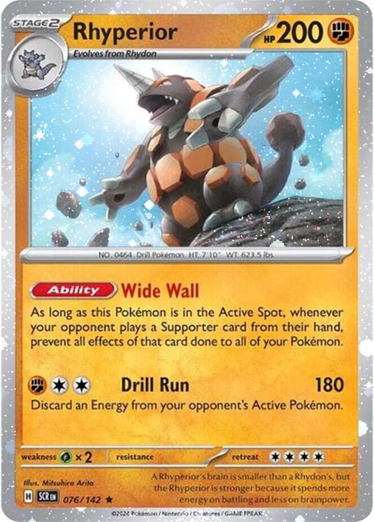 Rhyperior (076/142) (Cosmos Holo) [Scarlet & Violet: Stellar Crown] | Exor Games New Glasgow