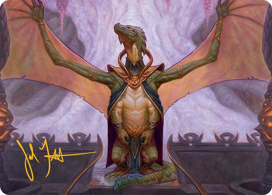 Kheru Goldkeeper Art Card (36/54) (Gold-Stamped Signature) [Tarkir: Dragonstorm Art Series] | Exor Games New Glasgow