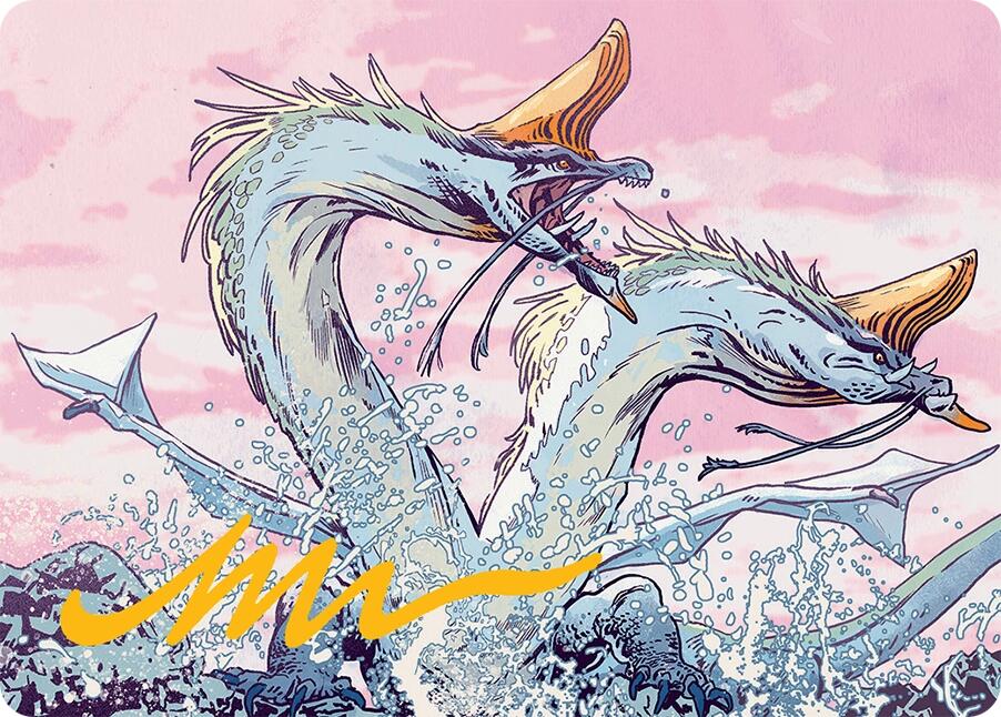 Twinmaw Stormbrood Art Card (39/54) (Gold-Stamped Signature) [Tarkir: Dragonstorm Art Series] | Exor Games New Glasgow