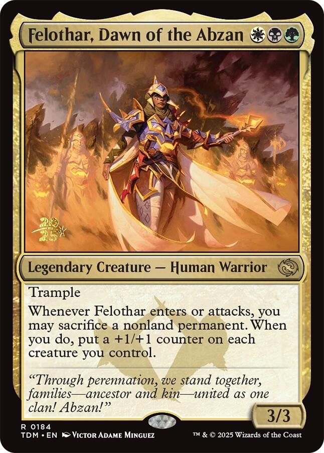 Felothar, Dawn of the Abzan [Tarkir: Dragonstorm Prerelease Promos] | Exor Games New Glasgow