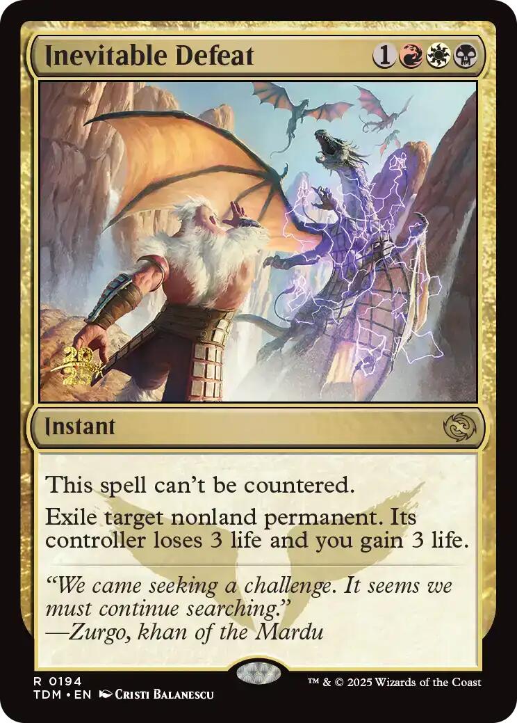 Inevitable Defeat [Tarkir: Dragonstorm Prerelease Promos] | Exor Games New Glasgow