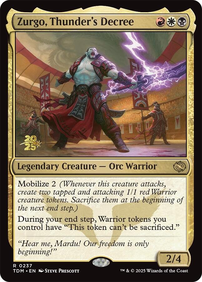 Zurgo, Thunder's Decree [Tarkir: Dragonstorm Prerelease Promos] | Exor Games New Glasgow