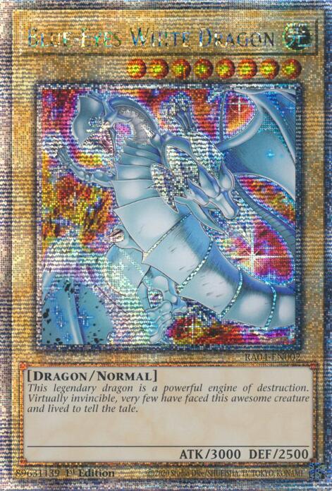 Blue-Eyes White Dragon (New Art) [RA04-EN002] Quarter Century Secret Rare | Exor Games New Glasgow