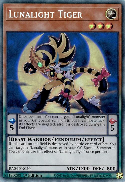 Lunalight Tiger [RA04-EN020] Prismatic Collector's Rare | Exor Games New Glasgow