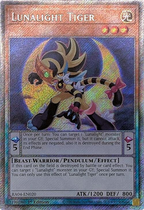 Lunalight Tiger [RA04-EN020] Platinum Secret Rare | Exor Games New Glasgow