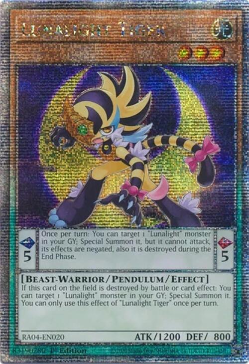Lunalight Tiger [RA04-EN020] Quarter Century Secret Rare | Exor Games New Glasgow