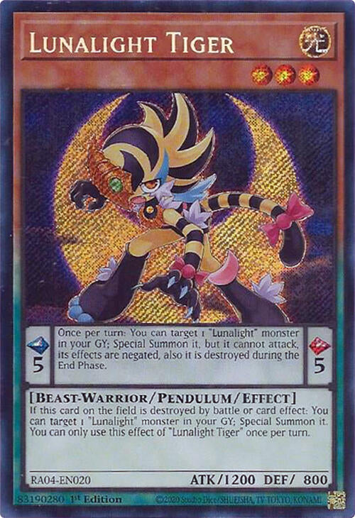 Lunalight Tiger [RA04-EN020] Secret Rare | Exor Games New Glasgow