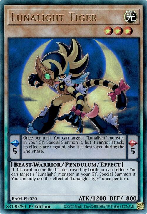 Lunalight Tiger [RA04-EN020] Prismatic Ultimate Rare | Exor Games New Glasgow