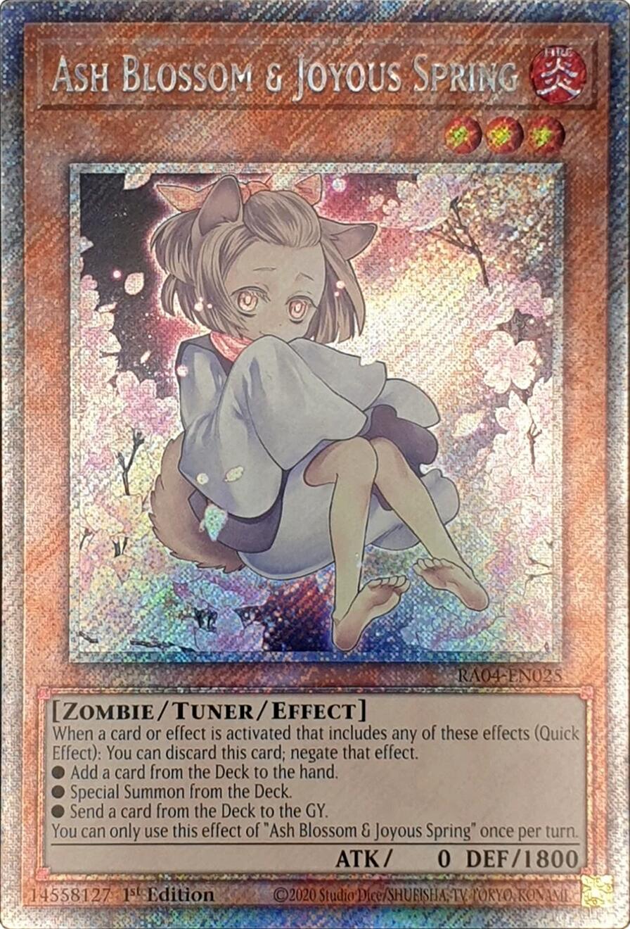 Ash Blossom & Joyous Spring (Alternate Art) [RA04-EN025] Platinum Secret Rare | Exor Games New Glasgow