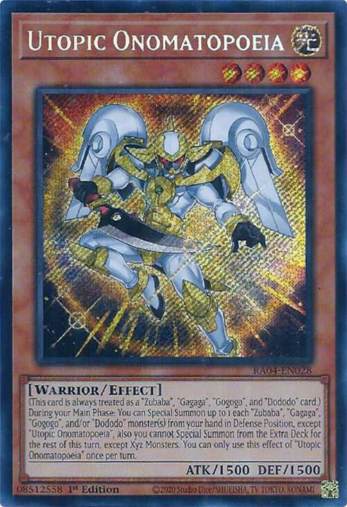 Utopic Onomatopoeia [RA04-EN028] Secret Rare | Exor Games New Glasgow