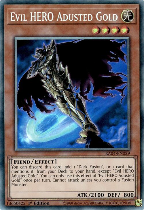 Evil HERO Adusted Gold [RA04-EN029] Prismatic Collector's Rare | Exor Games New Glasgow