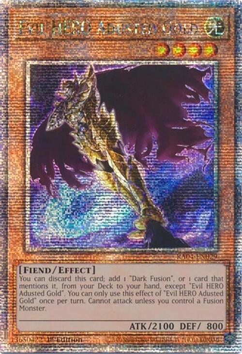 Evil HERO Adusted Gold [RA04-EN029] Quarter Century Secret Rare | Exor Games New Glasgow
