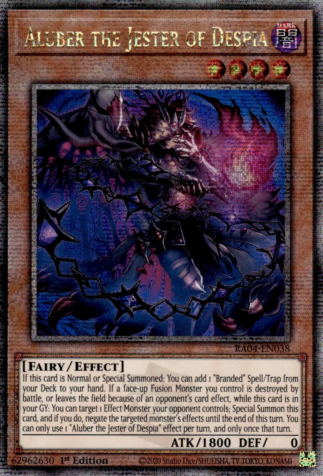 Aluber the Jester of Despia (New Art) [RA04-EN038] Quarter Century Secret Rare | Exor Games New Glasgow