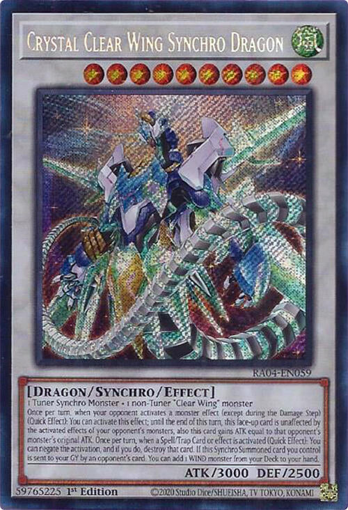 Crystal Clear Wing Synchro Dragon [RA04-EN059] Secret Rare | Exor Games New Glasgow