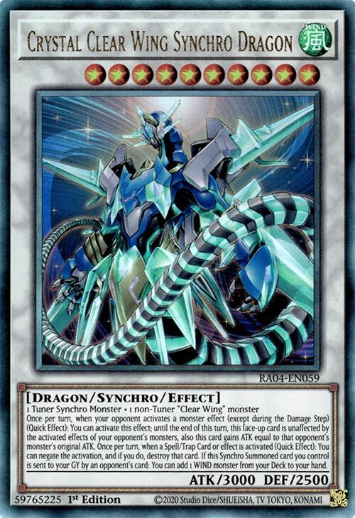 Crystal Clear Wing Synchro Dragon [RA04-EN059] Prismatic Ultimate Rare | Exor Games New Glasgow