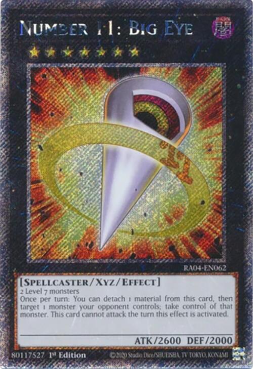 Number 11: Big Eye [RA04-EN062] Platinum Secret Rare | Exor Games New Glasgow