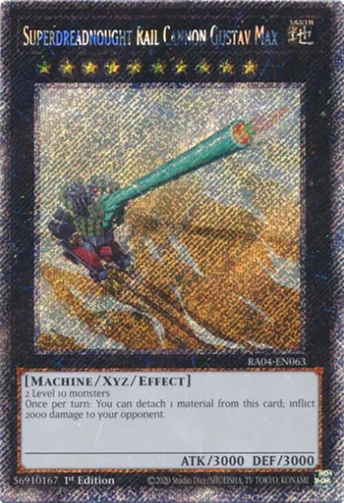 Superdreadnought Rail Cannon Gustav Max [RA04-EN063] Platinum Secret Rare | Exor Games New Glasgow