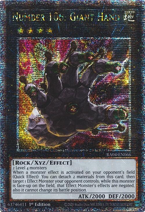 Number 106: Giant Hand [RA04-EN066] Quarter Century Secret Rare | Exor Games New Glasgow