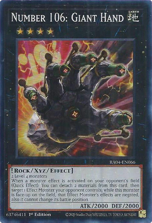 Number 106: Giant Hand [RA04-EN066] Super Rare | Exor Games New Glasgow