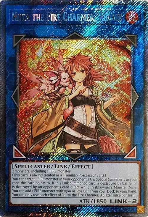 Hiita the Fire Charmer, Ablaze [RA04-EN074] Platinum Secret Rare | Exor Games New Glasgow