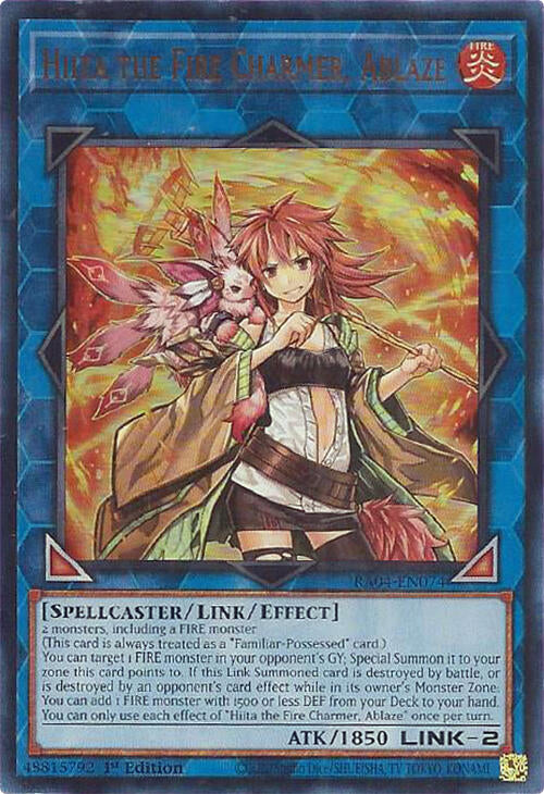 Hiita the Fire Charmer, Ablaze [RA04-EN074] Ultra Rare | Exor Games New Glasgow
