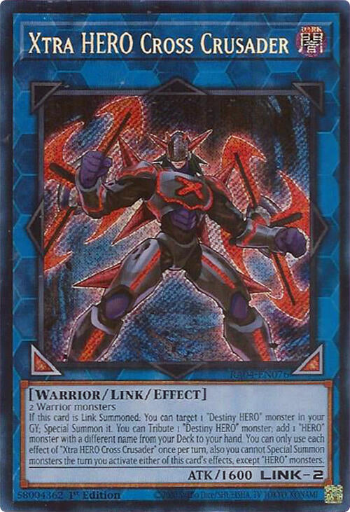 Xtra HERO Cross Crusader [RA04-EN076] Secret Rare | Exor Games New Glasgow