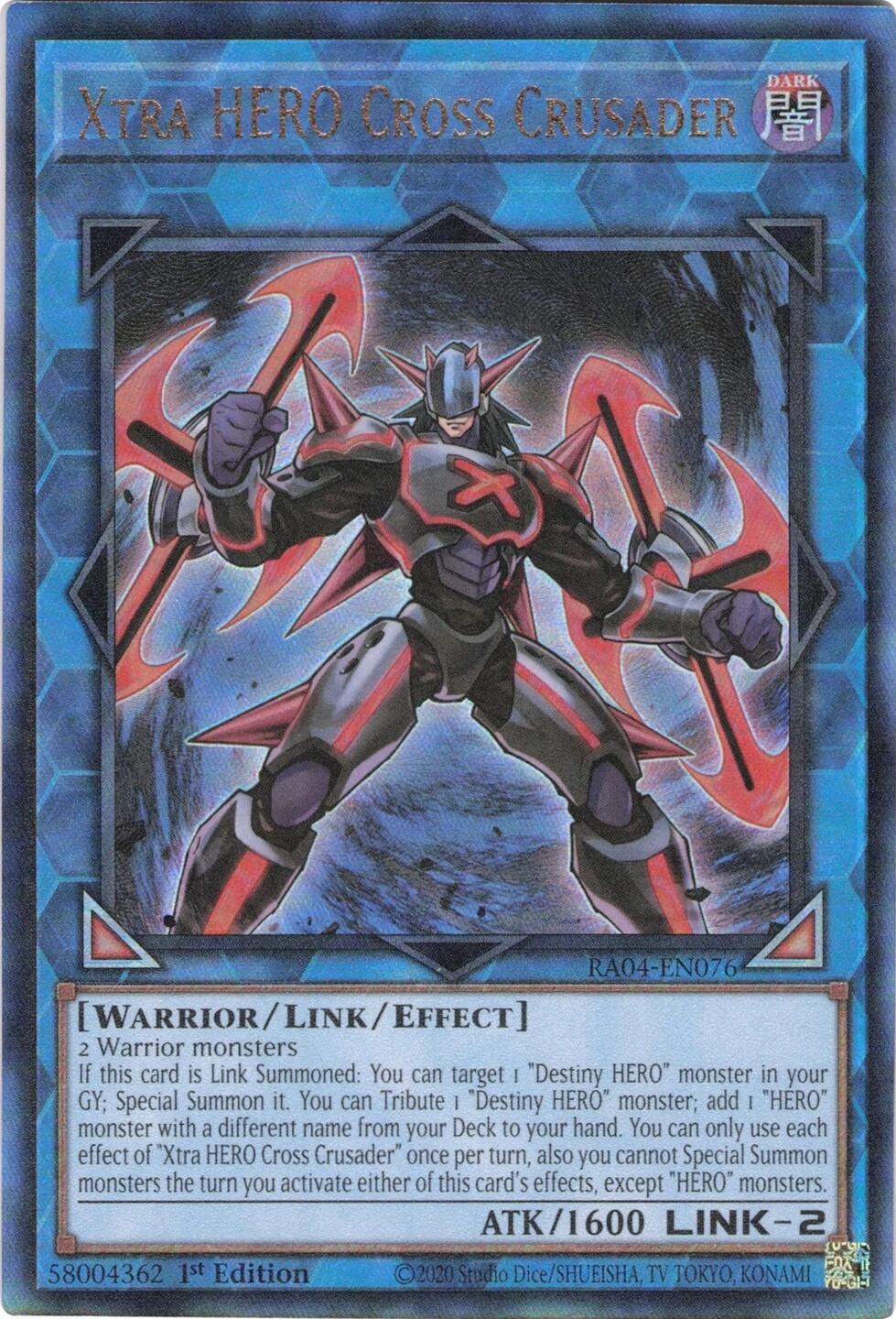 Xtra HERO Cross Crusader [RA04-EN076] Prismatic Ultimate Rare | Exor Games New Glasgow