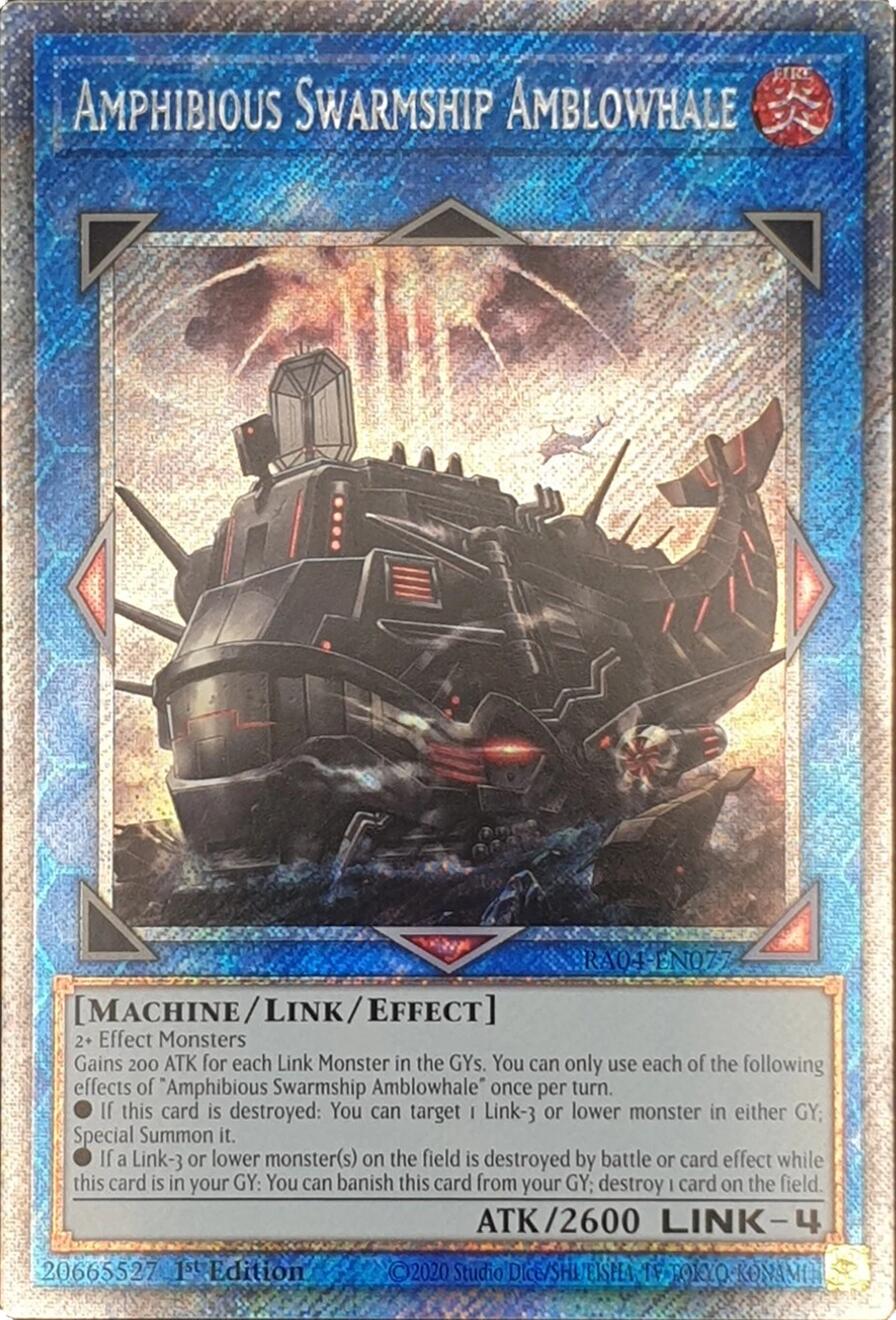 Amphibious Swarmship Amblowhale [RA04-EN077] Platinum Secret Rare | Exor Games New Glasgow