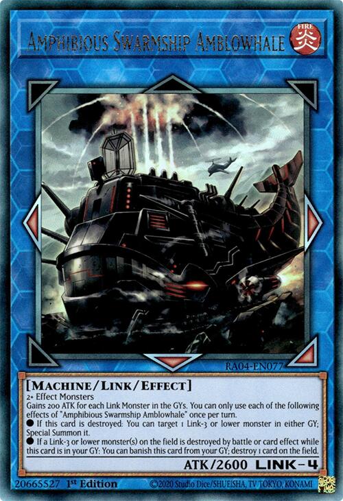 Amphibious Swarmship Amblowhale [RA04-EN077] Prismatic Ultimate Rare | Exor Games New Glasgow