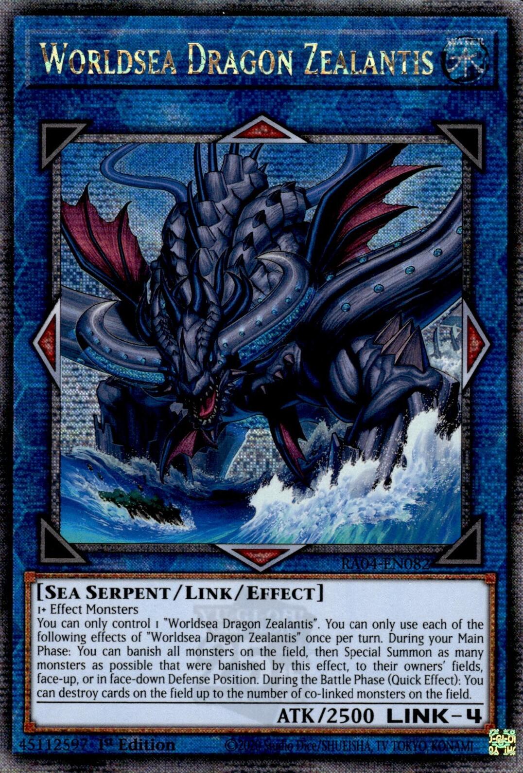 Worldsea Dragon Zealantis [RA04-EN082] Quarter Century Secret Rare | Exor Games New Glasgow