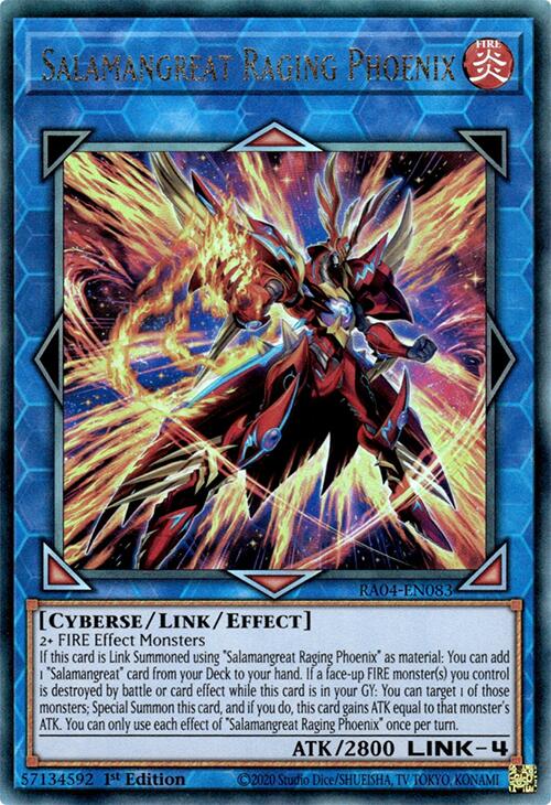 Salamangreat Raging Phoenix [RA04-EN083] Prismatic Ultimate Rare | Exor Games New Glasgow